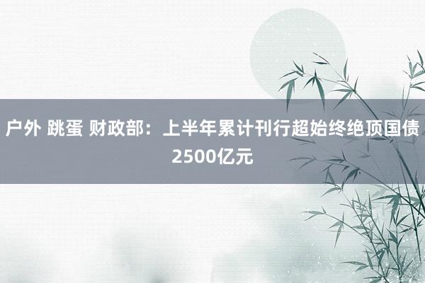 户外 跳蛋 财政部：上半年累计刊行超始终绝顶国债2500亿元