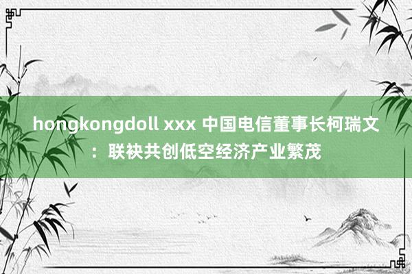 hongkongdoll xxx 中国电信董事长柯瑞文：联袂共创低空经济产业繁茂