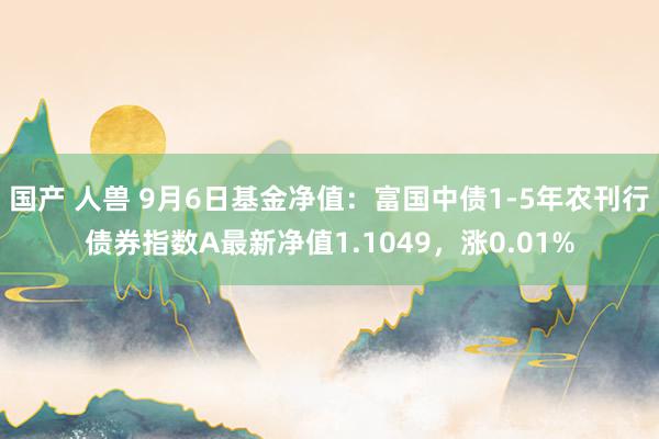 国产 人兽 9月6日基金净值：富国中债1-5年农刊行债券指数A最新净值1.1049，涨0.01%