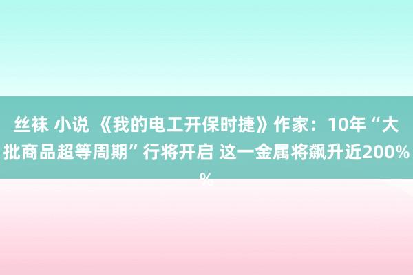 丝袜 小说 《我的电工开保时捷》作家：10年“大批商品超等周期”行将开启 这一金属将飙升近200%