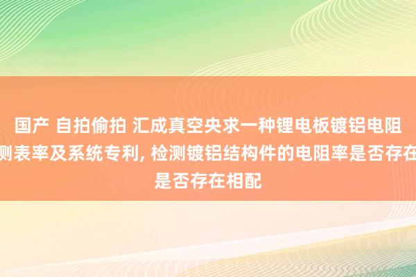 国产 自拍偷拍 汇成真空央求一种锂电板镀铝电阻率检测表率及系统专利， 检测镀铝结构件的电阻率是否存在相配