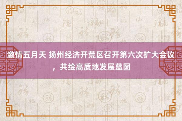 激情五月天 扬州经济开荒区召开第六次扩大会议，共绘高质地发展蓝图