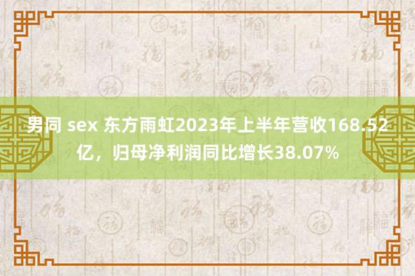 男同 sex 东方雨虹2023年上半年营收168.52亿，归母净利润同比增长38.07%