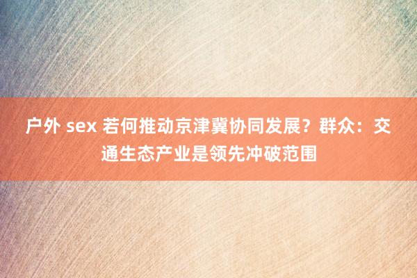 户外 sex 若何推动京津冀协同发展？群众：交通生态产业是领先冲破范围