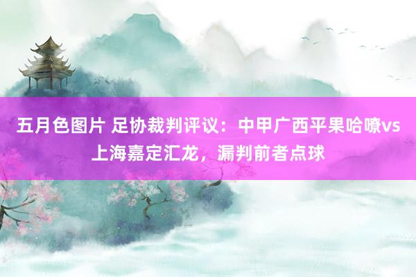 五月色图片 足协裁判评议：中甲广西平果哈嘹vs上海嘉定汇龙，漏判前者点球