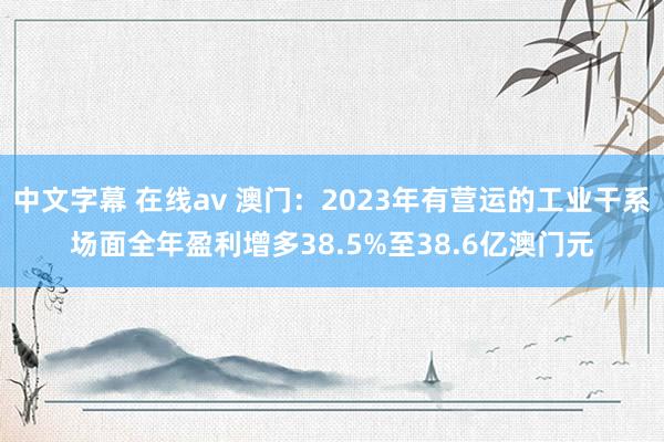 中文字幕 在线av 澳门：2023年有营运的工业干系场面全年盈利增多38.5%至38.6亿澳门元