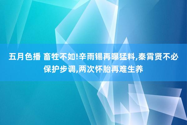 五月色播 畜牲不如!辛雨锡再曝猛料，秦霄贤不必保护步调，两次怀胎再难生养