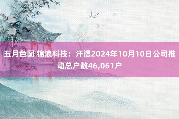 五月色图 锦浪科技：汗漫2024年10月10日公司推动总户数46，061户