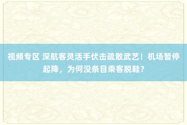 视频专区 深航客灵活手伏击疏散武艺！机场暂停起降，为何没条目乘客脱鞋？