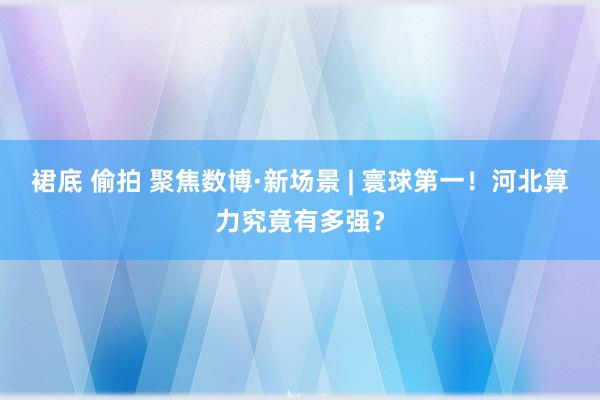 裙底 偷拍 聚焦数博·新场景 | 寰球第一！河北算力究竟有多强？