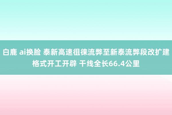 白鹿 ai换脸 泰新高速徂徕流弊至新泰流弊段改扩建格式开工开辟 干线全长66.4公里