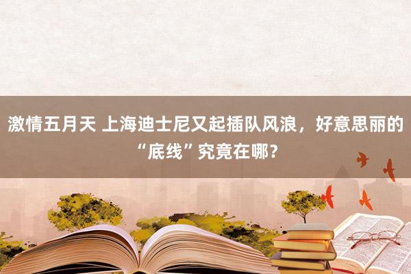 激情五月天 上海迪士尼又起插队风浪，好意思丽的“底线”究竟在哪？