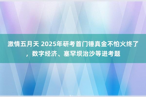 激情五月天 2025年研考首门锤真金不怕火终了，数字经济、塞罕坝治沙等进考题