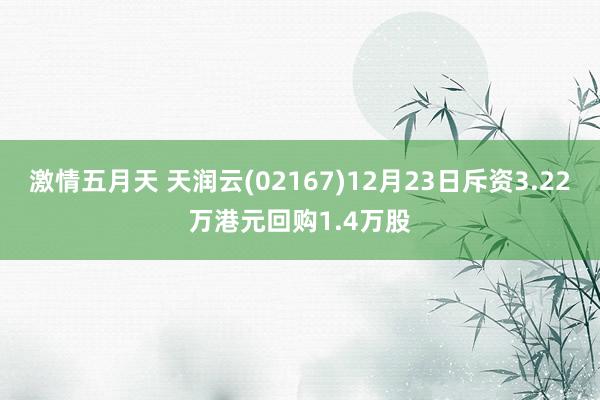 激情五月天 天润云(02167)12月23日斥资3.22万港元回购1.4万股