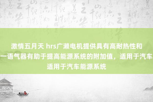 激情五月天 hrs广濑电机提供具有高耐热性和抗震性的一语气器有助于提高能源系统的附加值，适用于汽车能源系统