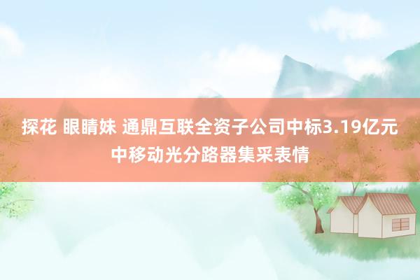 探花 眼睛妹 通鼎互联全资子公司中标3.19亿元中移动光分路器集采表情